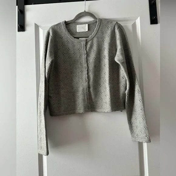 All:row pointelle cardigan sweater, medium, NWT - Picture 4 of 6